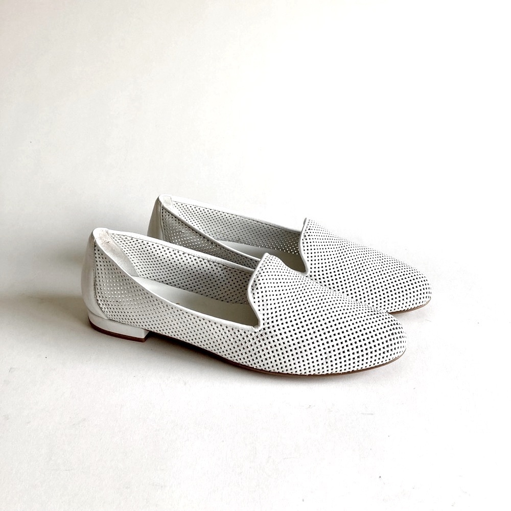 Jon Josef White Leather Flats Loafers size 9